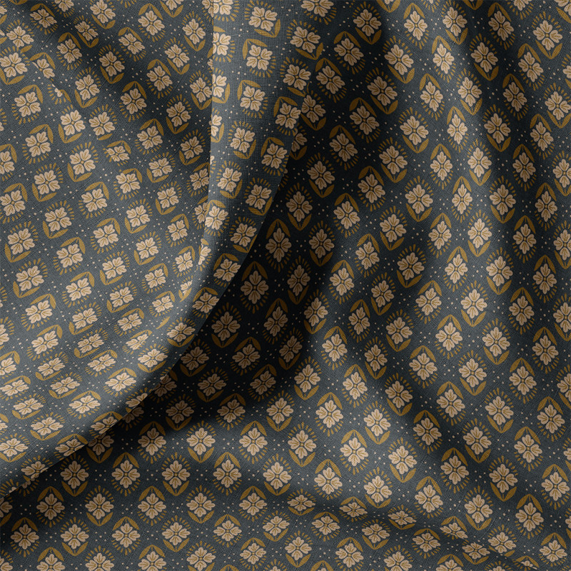 Printed Cotton JAYCO Anthracite / Havana